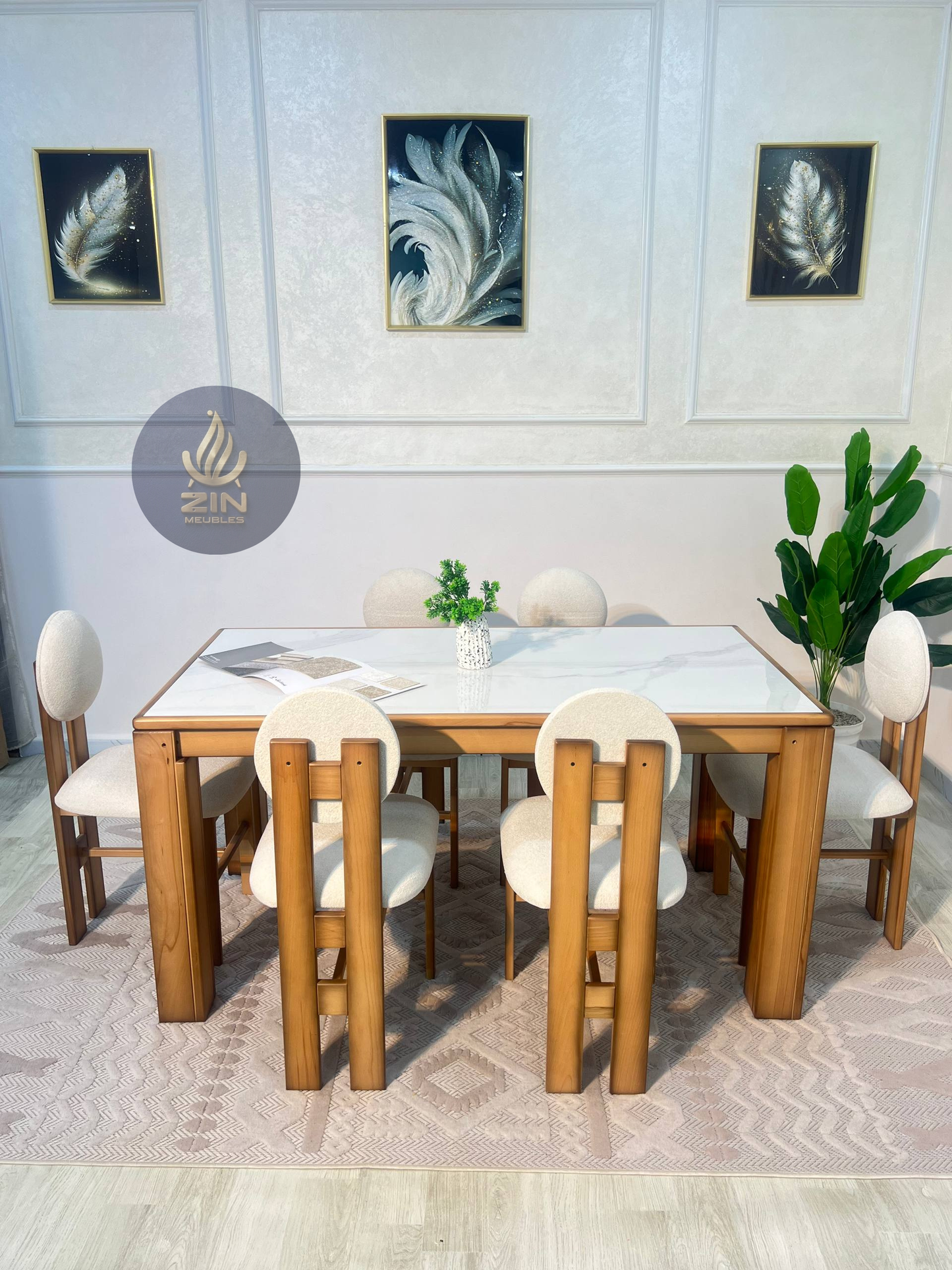 table manger rosa 6 place