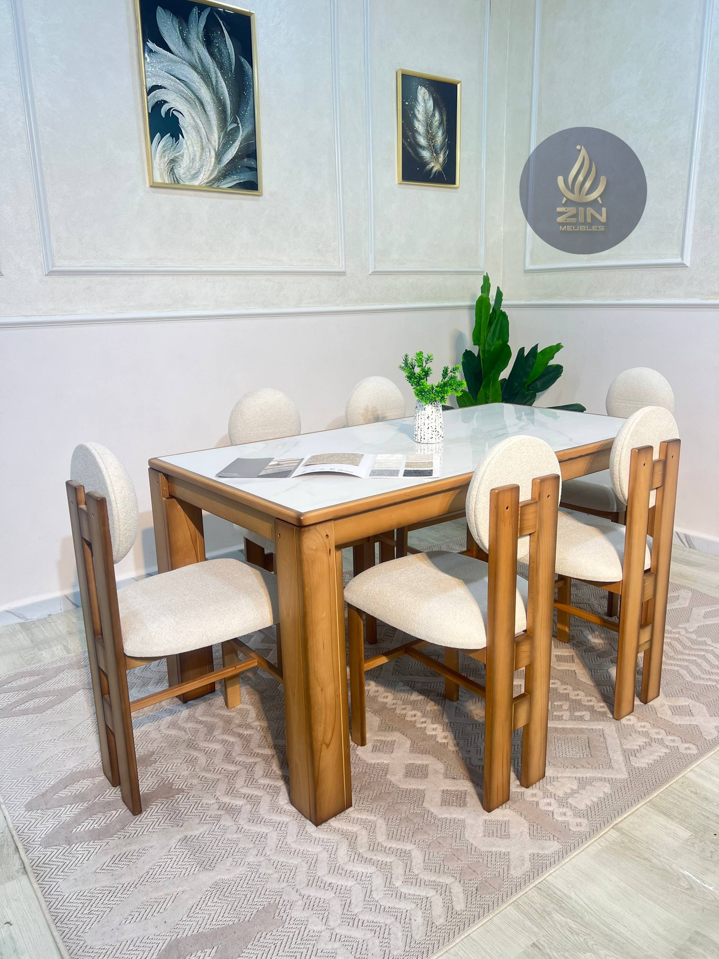 table manger rosa 6 place